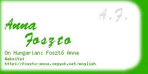 anna foszto business card